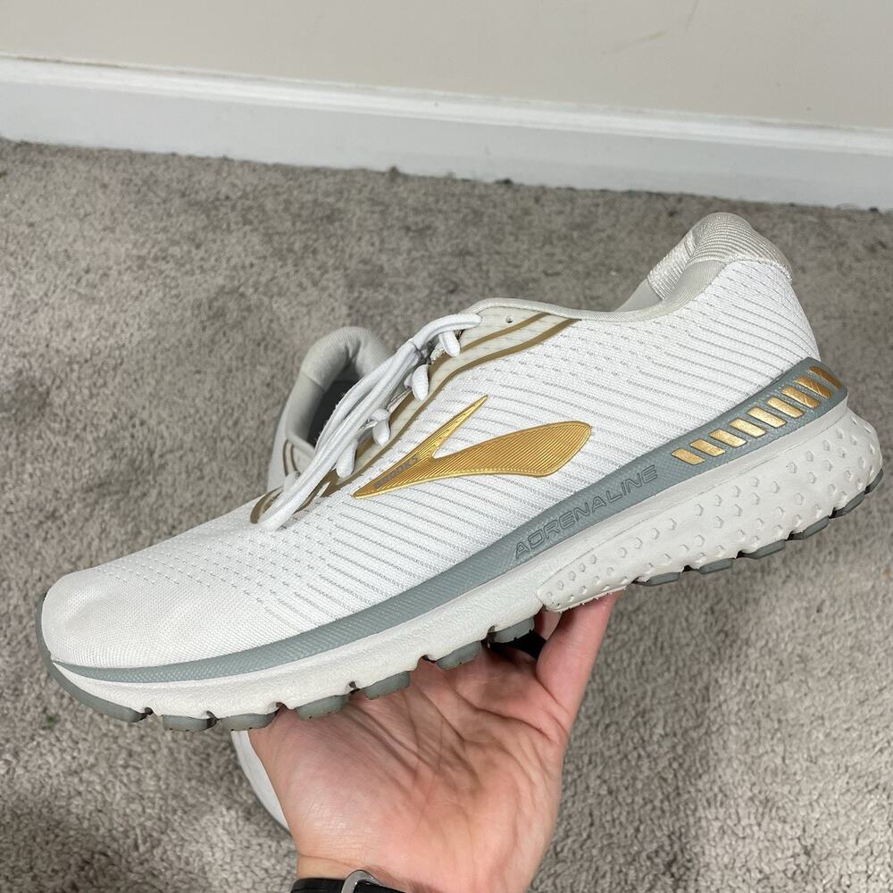 Brooks Adrenaline GTS 20 Running Shoes Womens Size 11 B White Gold 1202961B164 - Picture 4 of 10